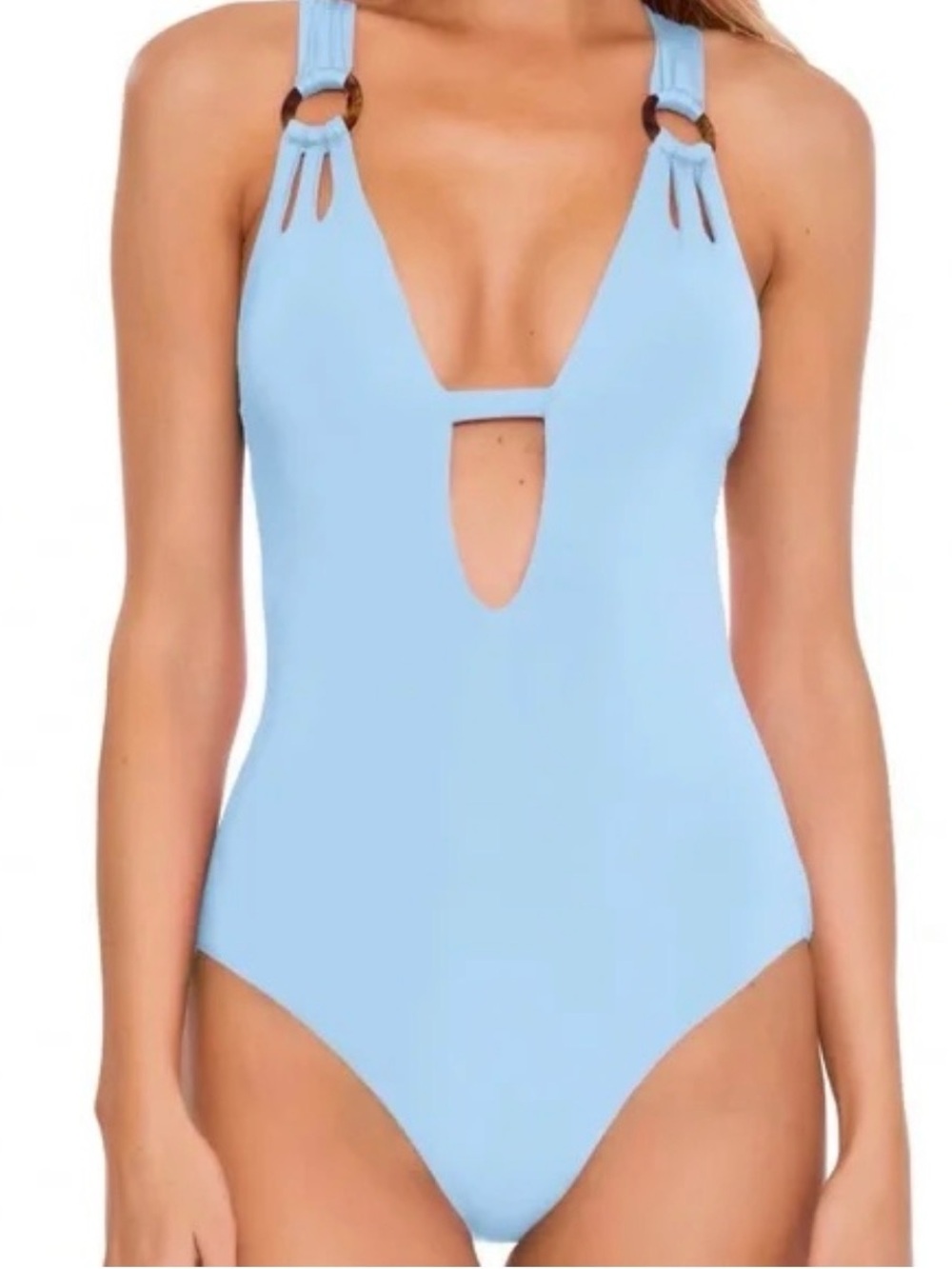 NWOT👙BECCA BY REBECCA VIRTUE
Cutout One-Piece Swimsuit in Baby Blue Size M